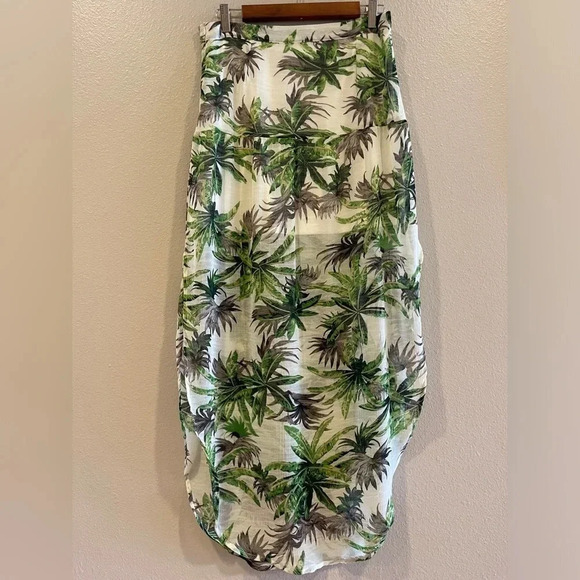 Love Riche Sheer Tropical‎ Palm Mini Maxi Skirt Size Medium - Picture 11 of 14